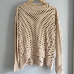 Rebecca Taylor Tan Open Knit Sweater